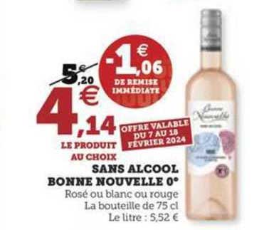 sans alcool bonne nouvelle 0°