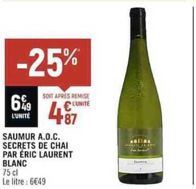 saumur a.o.c. secrets de chai par éric laurent blanc