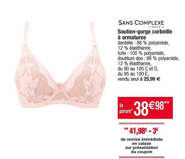 soutien-gorge corbeille à armatures sans complexe