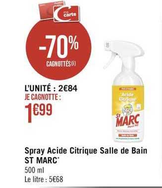 spray acide citrique salle de bain st marc