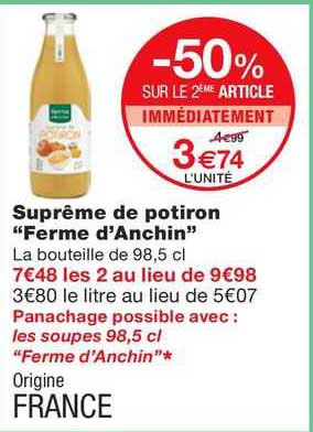 suprême de potiron "ferme d'anchin"