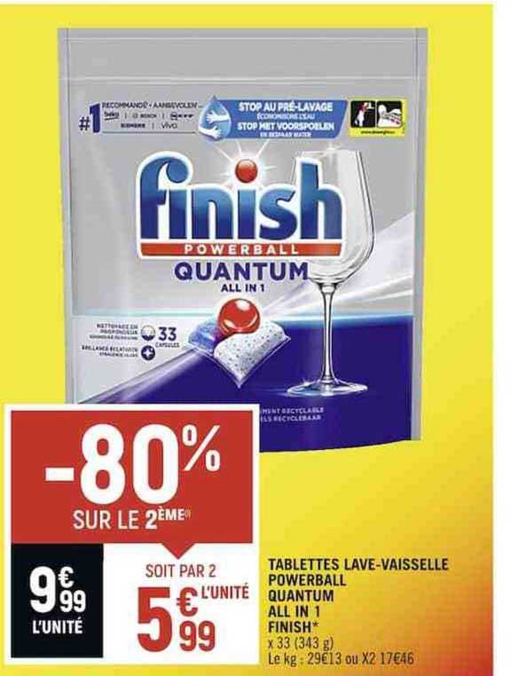 tablettes lave-vaisselle powerball quantum all in 1 finish