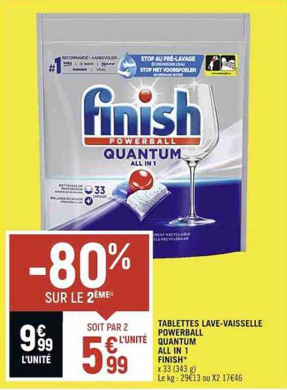 tablettes lave-vaisselle powerball quantum all in 1 finish