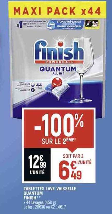 tablettes lave-vaisselle quantum finish