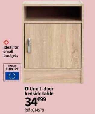 uno 1-door bedside table