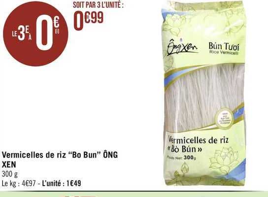 vermicelles de riz "bo bun" ông xen