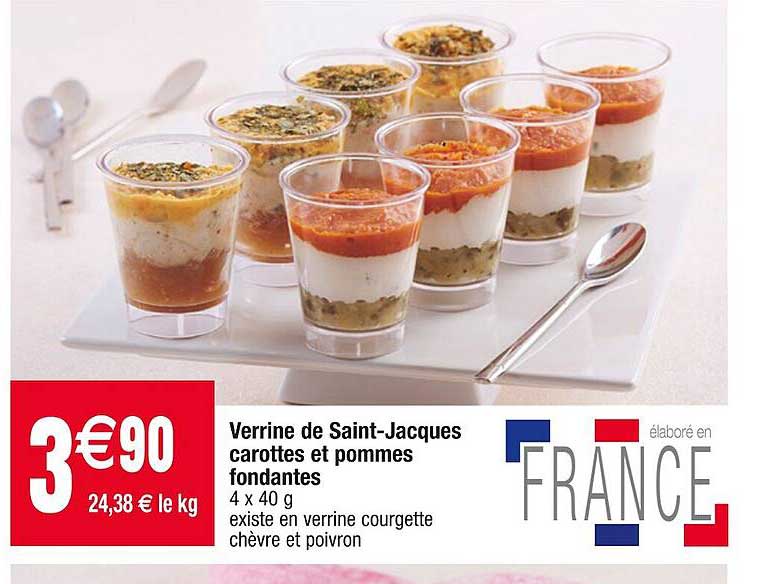 verrine de saint-jacques carottes et pommes fondantes