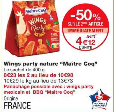wings party nature "maître coq"