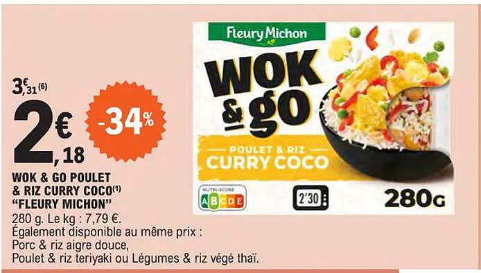 wok & go poulet & riz curry coco "fleury michon"