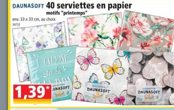 40 Serviettes En Papier Daunasoft
