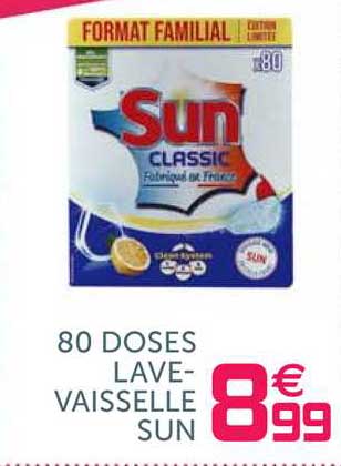 80 doses lave-vaisselle sun