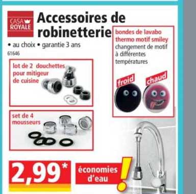 accessoires de robinetterie casa royale