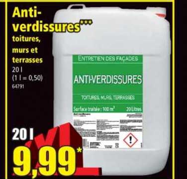 anti-verdissures, toitures, murs et terrasses