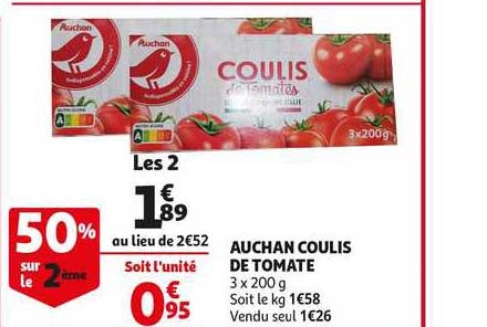 Auchan Coulis De Tomate