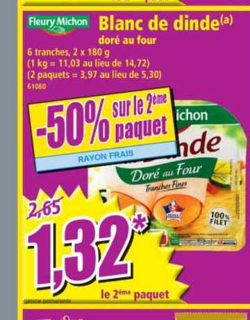 blanc de dinde doré au four fleury michon