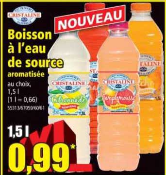 boisson à l'eau de source aromatisée cristaline