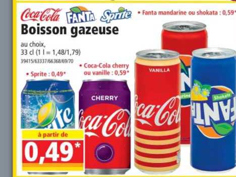 boisson gazeuse coca-cola, fanta, sprite
