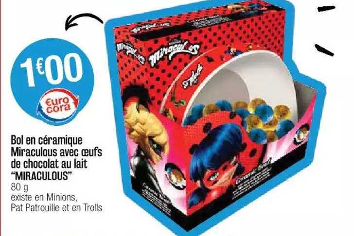 Bol En Céramique Miraculous Avec Oeufs De Chocolat Au Lait "miraculous"
