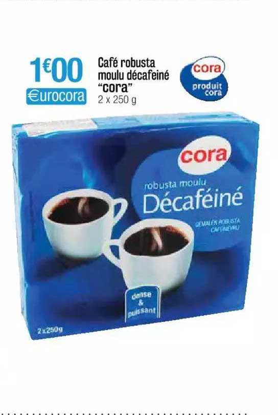 Café Robusta Moulu Décaféiné "cora"
