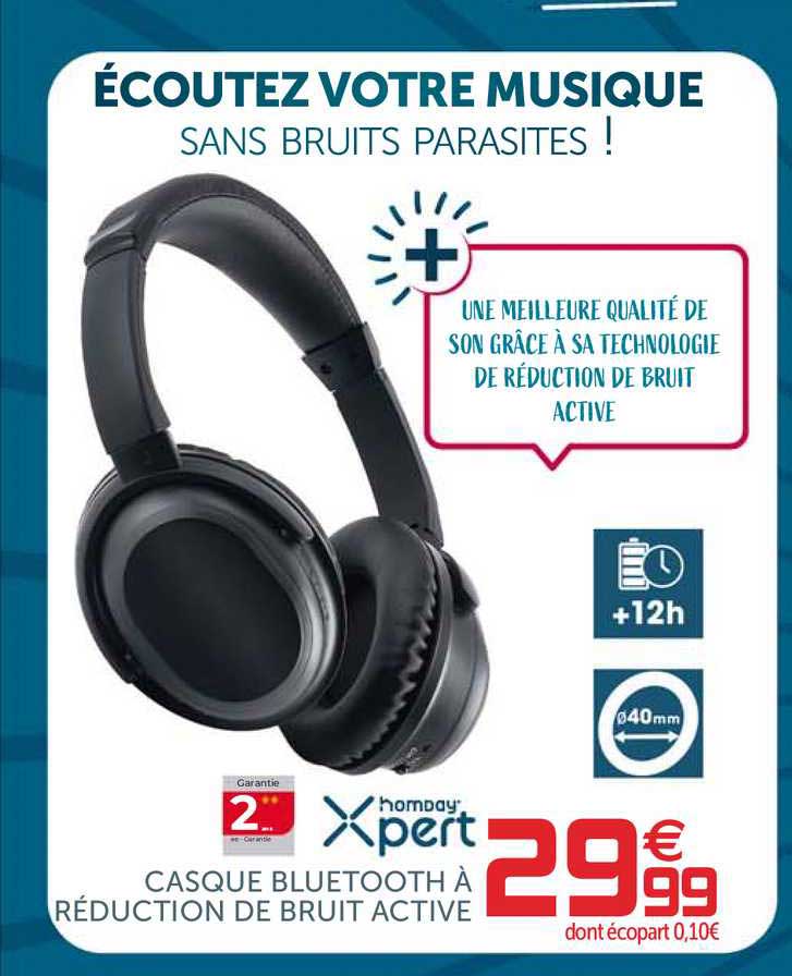 casque bluetooth à réduction de bruit active