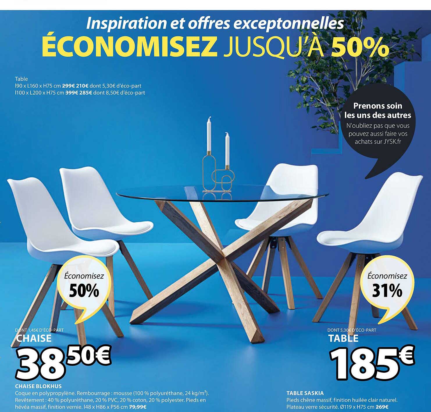 Chaise Blokhus, Table Saskia