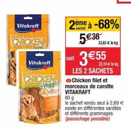 chicken filet et morceaux de carotte vitakraft