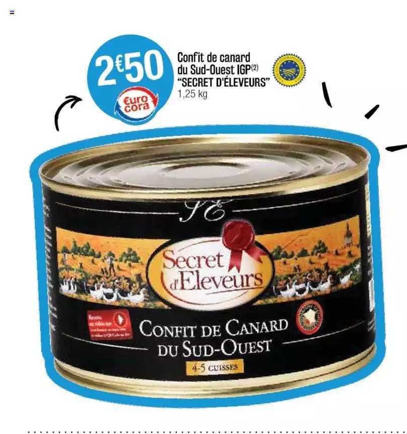 confit de canard du sud-ouest igp "secret d'éleveurs"