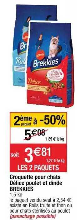Croquette Pour Chats Délice Poulet Et Dinde Brekkies