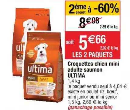 Croquettes Chien Mini Adulte Saumon Ultima