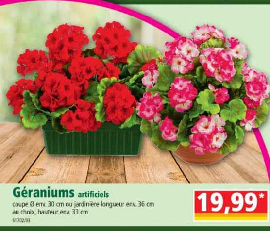 géraniums artificiels