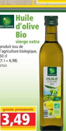 huile d'olive bio vierge extra bio sonne