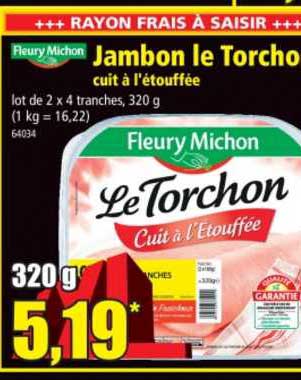 jambon le torchon cuit à l'étouffée fleury michon