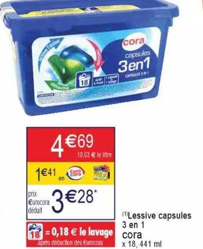 Lessive Capsules 3 En 1 Cora