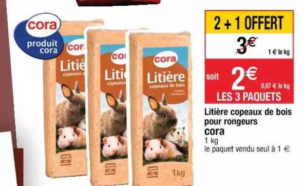 litière copeaux de bois pour rongeurs cora