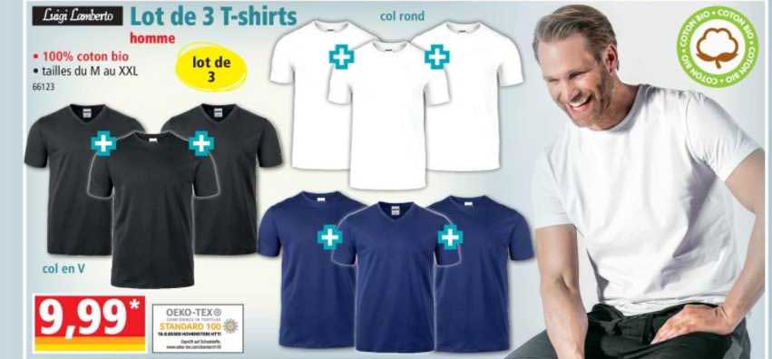 lot de 3 t-shirts homme
