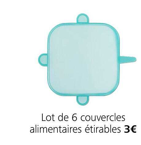 lot de 6 couvercles alimentaires étirables
