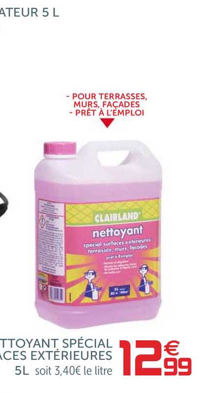 nettoyant  spécial surfaces extérieures clairland
