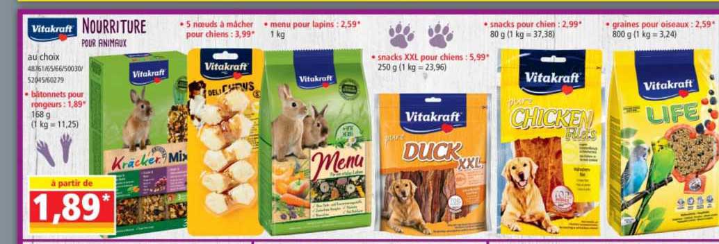 nourriture pour animaux vitakraft