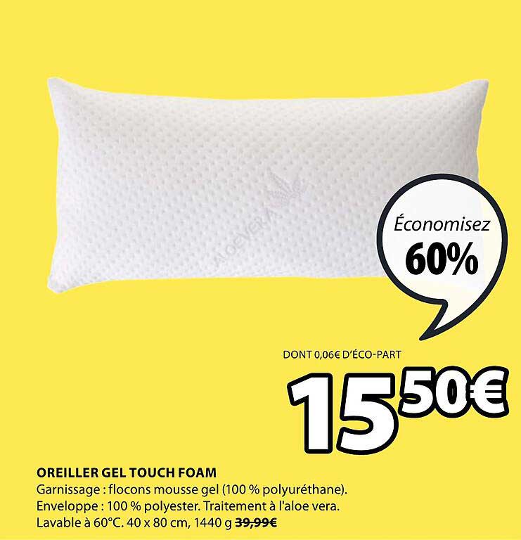 oreiller gel touch foam