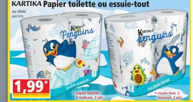 papier toilette ou essuie-tout kartika