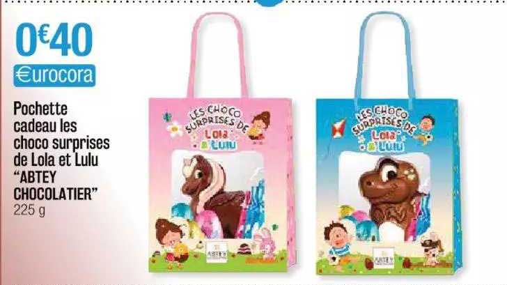 pochette cadeau les choco surprises de lola et lulu "abtey chocolatier"
