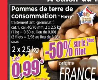 pommes de terre de consommation "harry"
