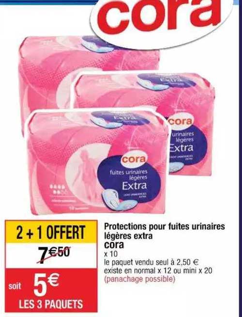 protections pour fuites urinaires légères extra cora