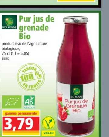pur jus de grenade bio bio sonne