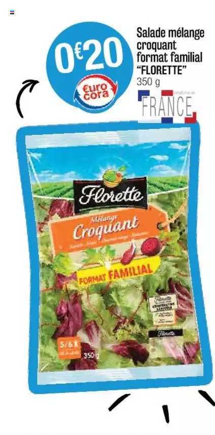 salade mélange croquant format familial "florette"