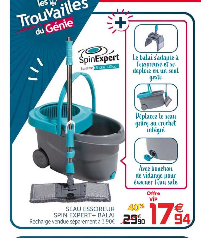 Seau Essoreur Spin Expert + Balai