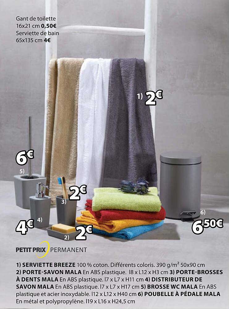 serviette breeze, porte-savon mala, porte-brosses à dents mala, distubuteur de savon mala, brosse wc mala, poubelle à pédale mala