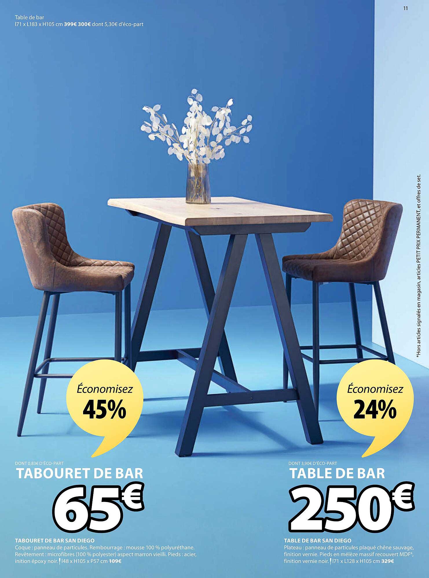 tabouret de bar, table de bar san diego