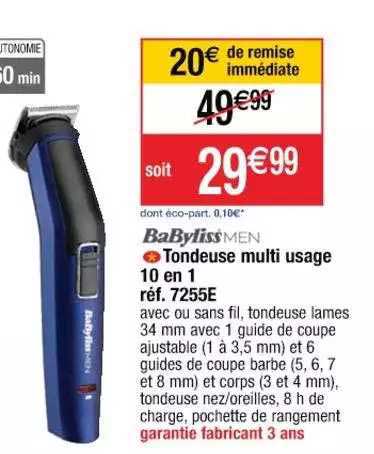 tondeuse multi usage 10 en 1 babyliss