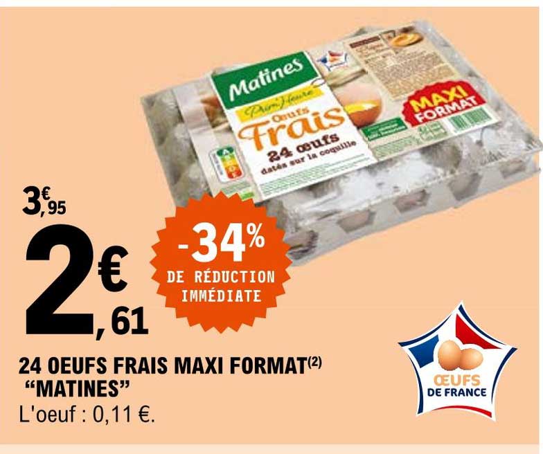 24 oeufs frais maxi format "matines"